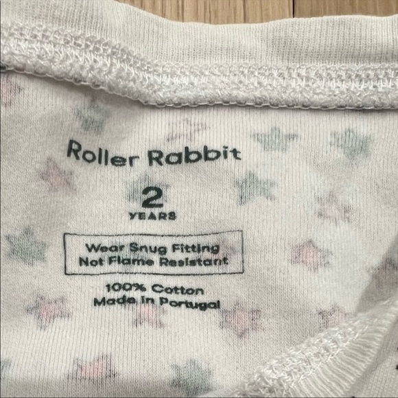 Roller Rabbit Kids Starry Night Christmas Holiday Pajamas Set White Red Green 2T - Picture 14 of 16